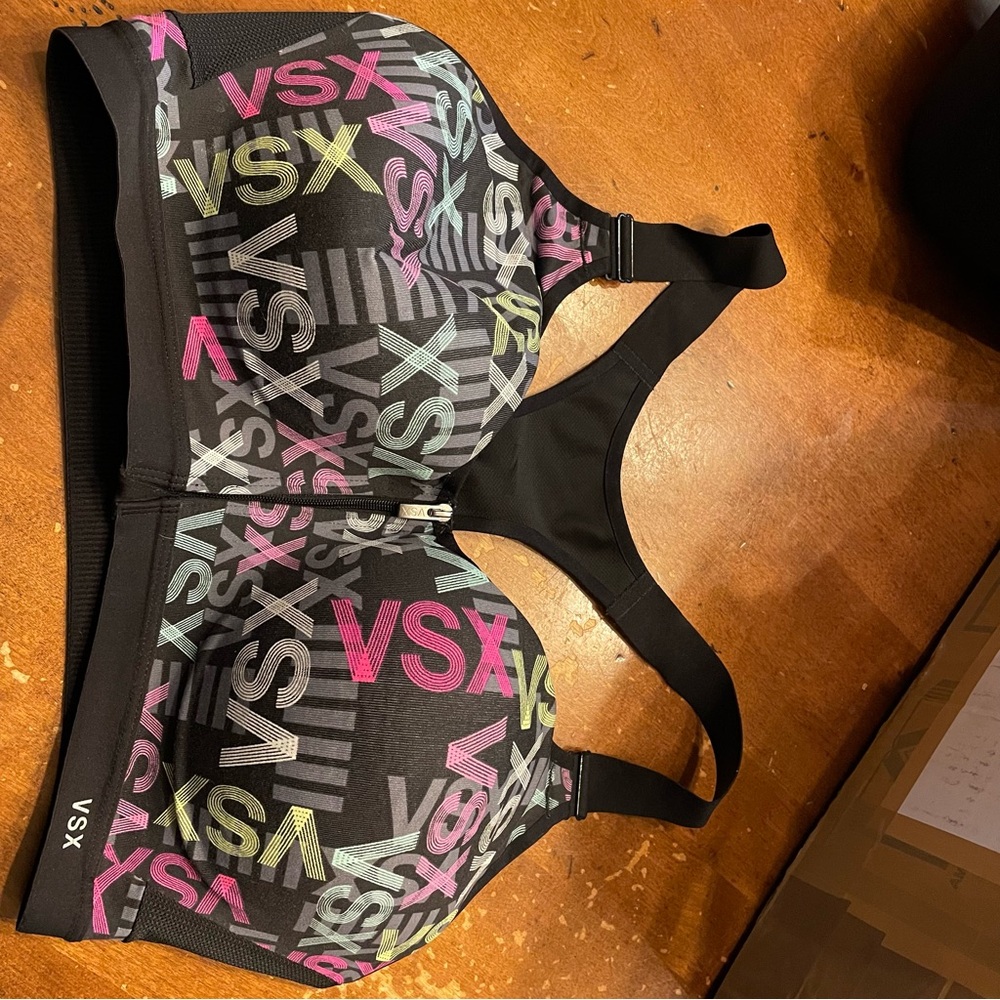 Victoria's Secret Black Multi-Color Sports Bra